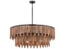 Marimba 7- Light Walnut Brown Drum Tiered Chandelier