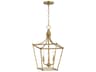 Clifton 3- Light Natural Aged Brass Traditional Lantern Pendant
