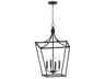 Clifton 4- Light Black Traditional Lantern Pendant