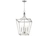 Clifton 4- Light Satin Nickel Traditional Lantern Pendant