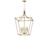 Clifton 6- Light Natural Aged Brass Traditional Lantern Pendant