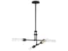 Equilibrium 4-Light Black Glass LED Cylinder Linear Pendant