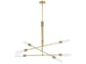 Equilibrium 6-Light Natural Aged Brass Glass LED Cylinder Linear Pendant