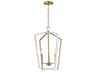 Melrose 3- Light White natural Aged Brass Lantern Pendant