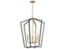Melrose 5- Light Black Natural Aged Brass Lantern Pendant