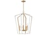 Melrose 5- Light White natural Aged Brass Lantern Pendant