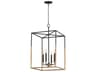 Soho 4- Light Black weathered Brass Pendant