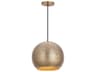 Aurelia 1-Light Weathered Brass Globe Mini Pendant