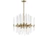 Divine 8-Light Heritage Brass Glass Linear Pendant
