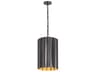 Allegra 1-Light Gunmetal Gold Cylinder Geometric Mini Pendant