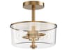 Fuller 2- Light Natural Aged Brass Drum Pendant