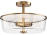 Fuller 3- Light Natural Aged Brass Drum Pendant