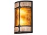 2-Light Wrought Iron Black Glass Wall Sconce