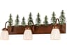 Tall Pines 3-Light Vintage Copper Green Glass Vanity Light