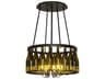 Tuscan Vineyard 6-Light Black Glass Semi Flush Mount