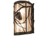 Whispering Pines 1-Light Oil Rubbed Bronze Silver Glass Wall Sconce