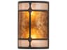 2-Light Wrought Iron Brown Glass Wall Sconce