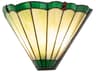 Caprice 2-Light Antique Brass Green Glass Tiffany Wall Sconce