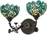 Nightfall Wisteria 2-Light Mahogany Bronze Glass Tiffany Vanity Light