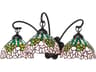 Tiffany Cabbage Rose 3-Light Mahogany Bronze Glass Vanity Light