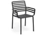 Doga Resin Antracite Stackable Patio Dining Arm Chair