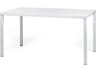 Libeccio Wrought Iron White Rectangular Extendable Outdoor Dining Table with Umbrella Hole