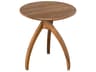 Round Wood Clear Coat Flat Vikram End Table