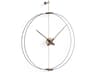 Mini Barcelona Black Walnut Polished Brass Wall Clock