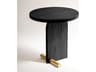 Nova Round Wood Black Brass End Table