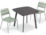 Kapri Aluminum Carbon/Sage 3 Piece Dining Table Set