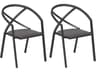Azal Aluminum Carbon Outdoor Patio Dining Arm Chair Set of 2