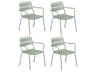 Kapri Aluminum Sage Stackable Patio Dining Arm Chair Set of 4