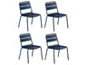 Kapri Aluminum Prussian Stackable Outdoor Dining Side Chair Set of 4