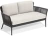 Nette Pewter Carbon Bliss Linen Aluminum Cushion Loveseat