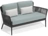 Nette Aluminum Seafoam and Salt Cushion Loveseat