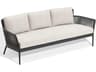Nette Pewter Carbon Bliss Linen Aluminum Cushion Sofa