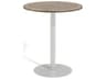 Travira Aluminum Flint Round Tekwood Top Outdoor Bar Table