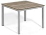Travira Aluminum Flint Square Tekwood Outdoor Patio Dining Table with Umbrella Hole