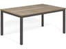 Travira Aluminum Carbon Rectangular Tekwood Top Outdoor Dining Table with Umbrella Hole