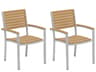 Travira Aluminum Wood Dining Chair Set of 2