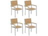 Travira Aluminum Wood Dining Chair Set of 4