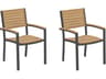 Travira Aluminum Carbon Stackable Patio Dining Arm Chair Set of 2
