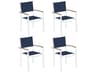 Travira Aluminum Chalk Stackable Outdoor Patio Dining Arm Chair with Ink Pen Sling Set of 4