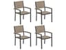 Travira Aluminum Carbon Stackable Outdoor Dining Arm Chair Set of 4