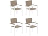 Travira Aluminum Chalk Stackable Patio Dining Arm Chair Set of 4