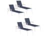 Travira Aluminum Chalk Stackable Outdoor Chaise Lounge with Ink Pen Sling Set of 4