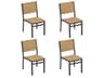 Travira Aluminum Carbon Stackable Patio Dining Side Chair Set of 4