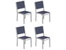 Travira Aluminum Flint Patio Dining Side Chair with Ink Pen Sling Sett of 4