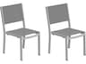 Travira Aluminum Flint Outdoor Dining Side Chair with Titanium Sling Set of 2