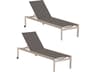 Ven Oyster Cocoa Aluminum Sling Chaise Lounge Set of 2